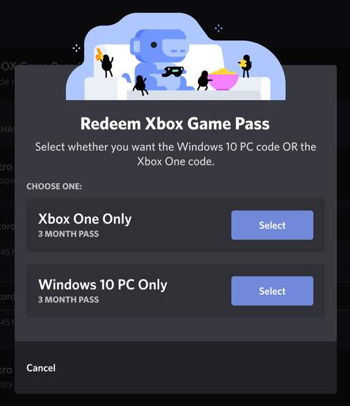 xbox game pass ultimate discord nitro not working