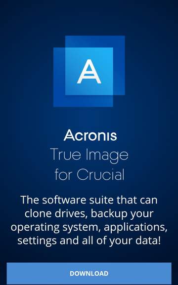 acronis true image for crucial not working