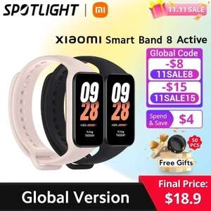 [11.11] Смарт-часы Xiaomi Smart Band 8 active с дисплеем 1,47" (Глобальная версия)