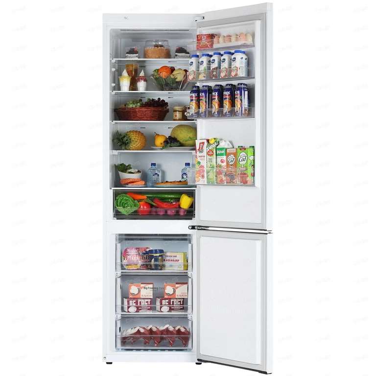 [Воронеж и возм др] Холодильник с морозильником LG GA-B509MQSL белый No Frost 203 см