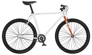 Велосипед STARK Terros 700 S (2022), дорожный (взрослый), рама 20", колеса 28", белый/оранжевый, 9.9кг