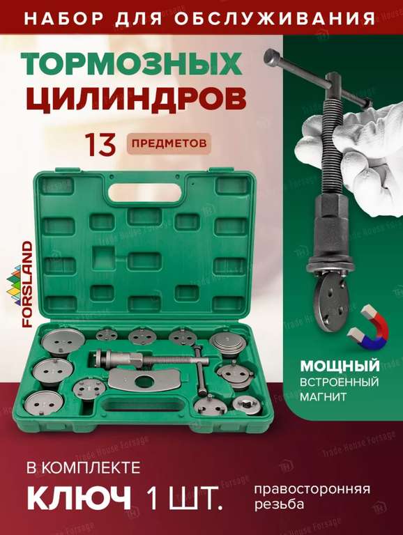 Набор инструментов для обслуживания тормозных цилиндров 13 предметов, в кейсе