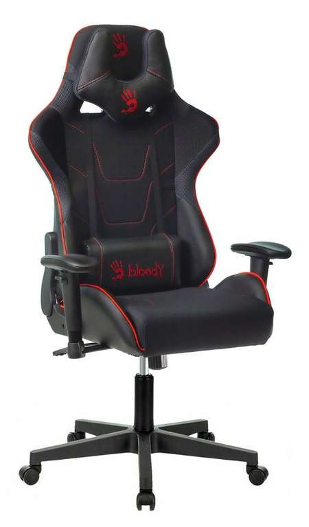 Кресло игровое A4TECH Bloody GC-400, на колесиках, черный/красный