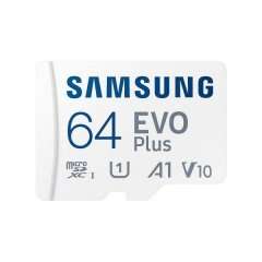 Карта памяти Samsung Evo Plus microSDXC 64GB Class 10 UHS-I (U1) + SD adapter (MB-MC64KA)