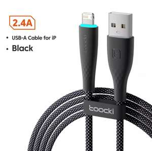 Зарядный кабель Toocki с разъёмом USB-A и Lightning, 2.4А, 0.5м