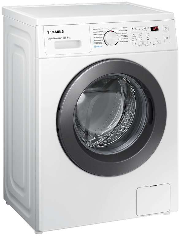 Стиральная машина Samsung WW60A4S00CE/LP, белый корпус черный люк, 6 кг.