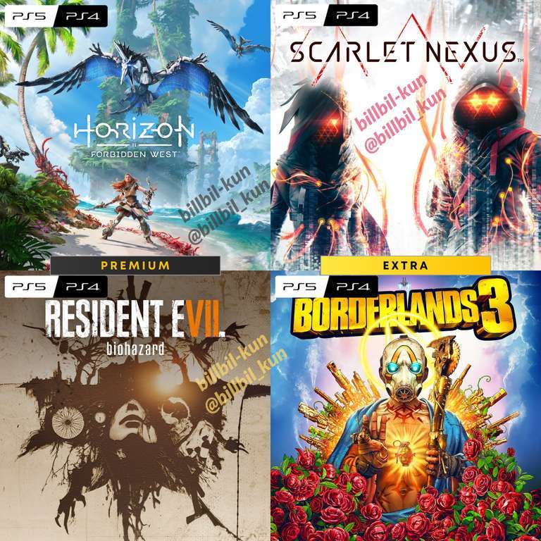 [PS5] PS Plus Extra на Horizon Forbidden West, Scarlet Nexus, RE7 Biohazard, Borderlands 3