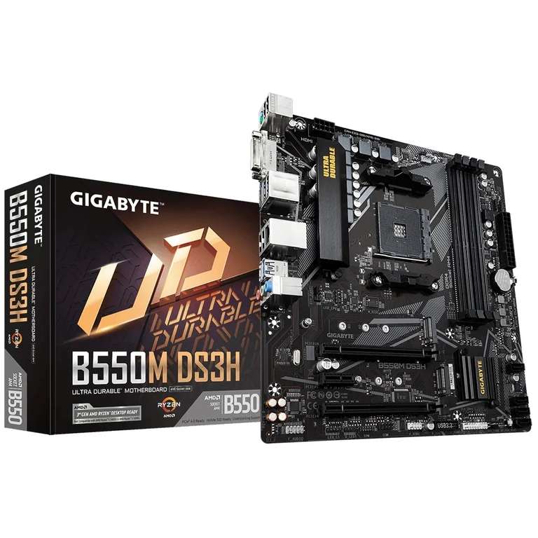 Материнская плата Gigabyte B550M DS3H DDR4 (цена с озон картой)