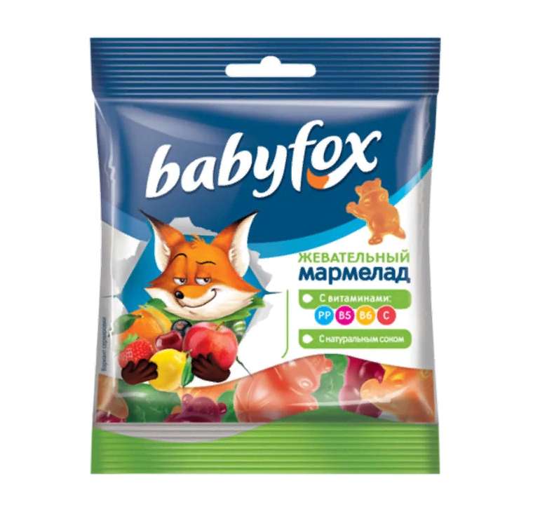 Мармелад жевательный BabyFox с витаминами ассорти 30 г