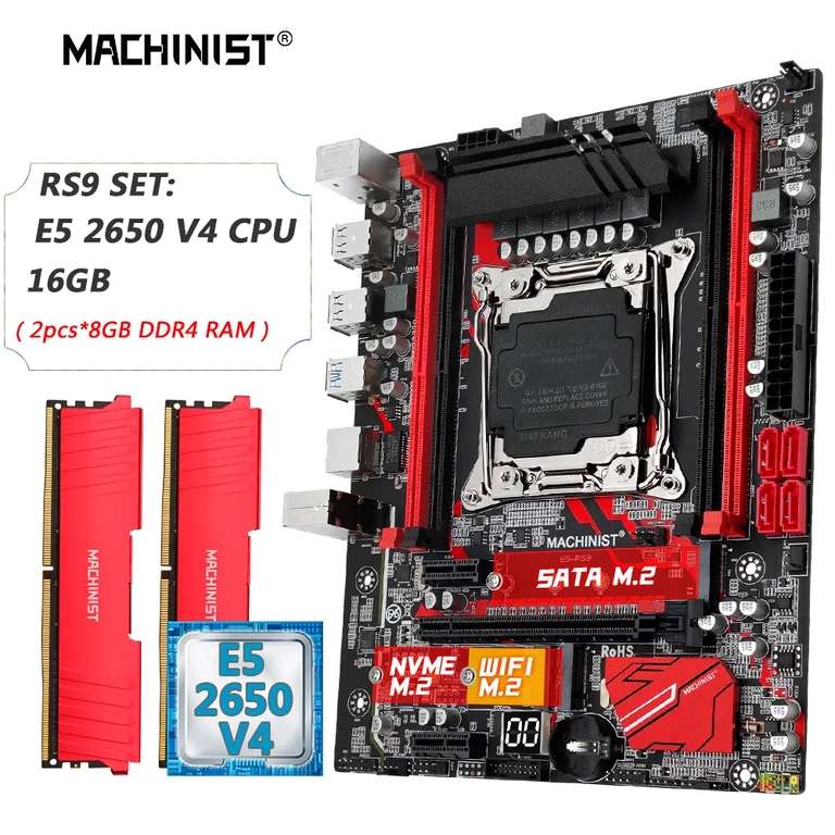 Комплект MACHINIST X99 на xeon e5 2650 v4 + 16gb (материнская плата, процессор, оперативная память)