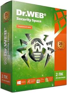 Антивирус Dr.Web Security Space КЗ НА 2 ПК/25 мес