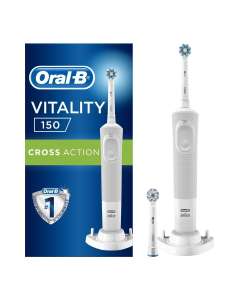 Электрическая зубная щетка Oral-B Vitality D150, 2 насадки, Белая