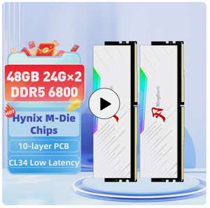 Оперативная память KingBank DDR5 RGB White 24GBx2 6800MHz CL34 Hynix M-die