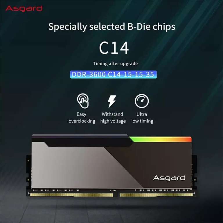 Оперативная память DDR4 Asgard Bragi V3 3600Mhz 2x8gb CL14 B-Die