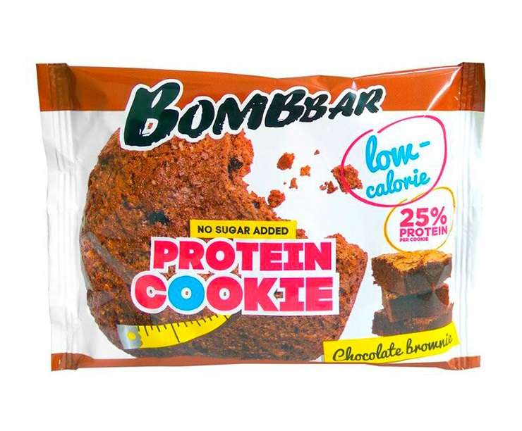 Печенье Bombbar Protein Cookie низкокалорийные 40 г, 1 шт, вкус: шоколадный брауни + возврат 51% баллами