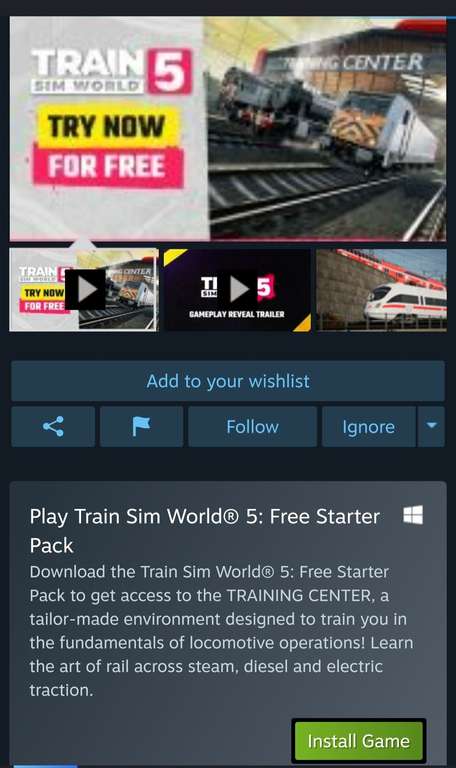 [PC] Train Sim World 5 Стартовый пакет бесплатно (+1 к опыт к значку «Игр приобретено»)