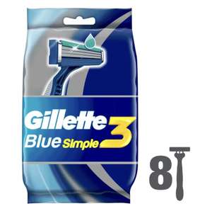 Бритвенные станки Gillette Blue Simple 3, одноразовые, 8 шт (по Ozon карте)