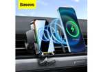 Автомобильный держатель Baseus Halo Electric Wireless Charging Car Mount QI (беспроводная зарядка 15 Вт, RGB-подсветка, USB Type-C)
