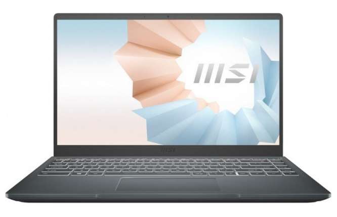 Ноутбук MSI Modern 14 (14", IPS, i7-1195G7, RAM 8 ГБ(до 64 ГБ), SSD 512 ГБ, Iris Xe Graphics G7 96EU, алюминий, Win10H)