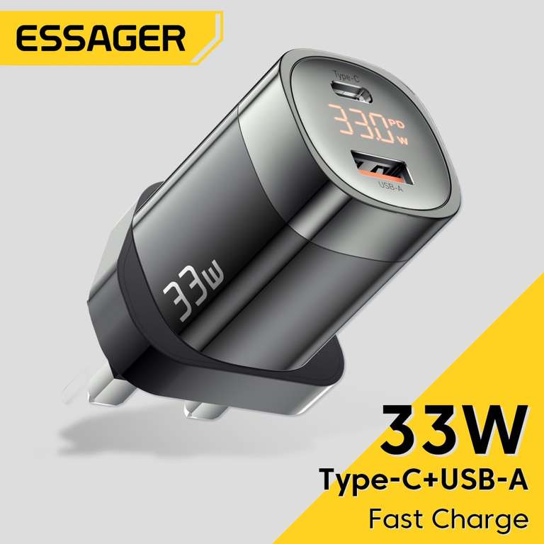 Зарядное устройство Essager 33 Вт с цифровым дисплеем