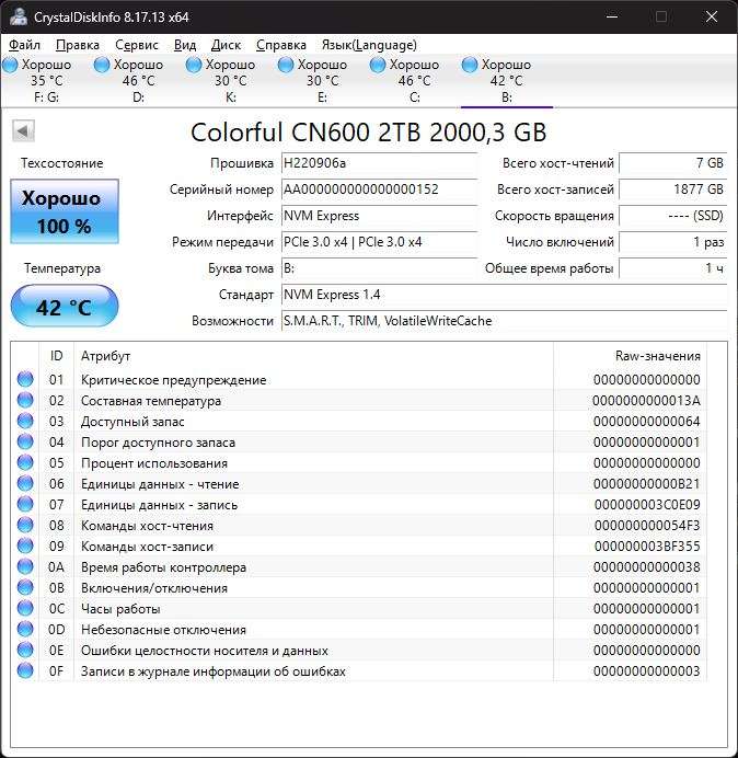 SSD Colorful CN600 2 ТБ M.2 CN600 2TB