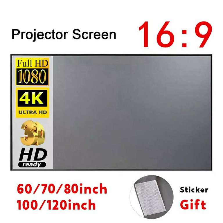 Светоотражающий экран для проектора (60"/72"/80"/100"/120")