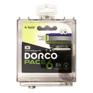 Сменные кассеты для бритья Dorco Pace 6 лезвий (4шт) + станок в описании