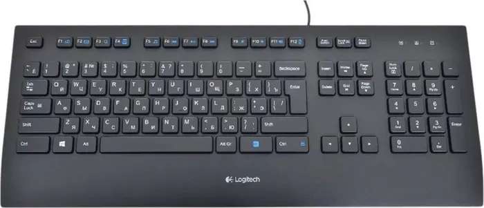 Клавиатура проводная Logitech Comfort K280E, Российская клавиатура, черный (цена с ozon картой)