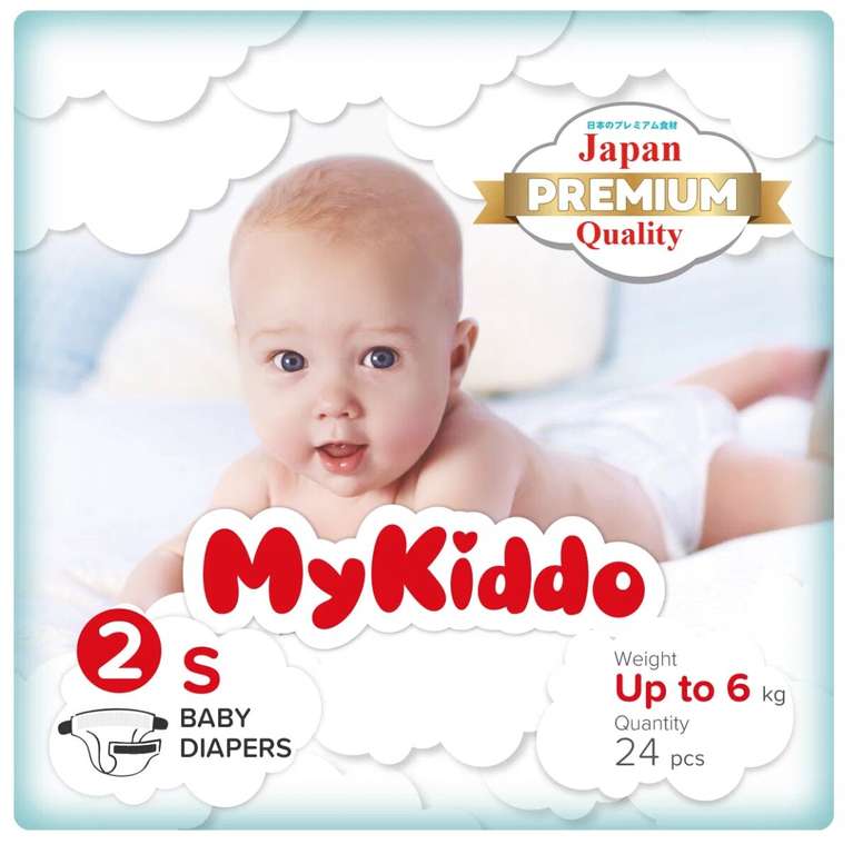 Подгузники MyKiddo Premium S, до 6 кг, 24 шт.