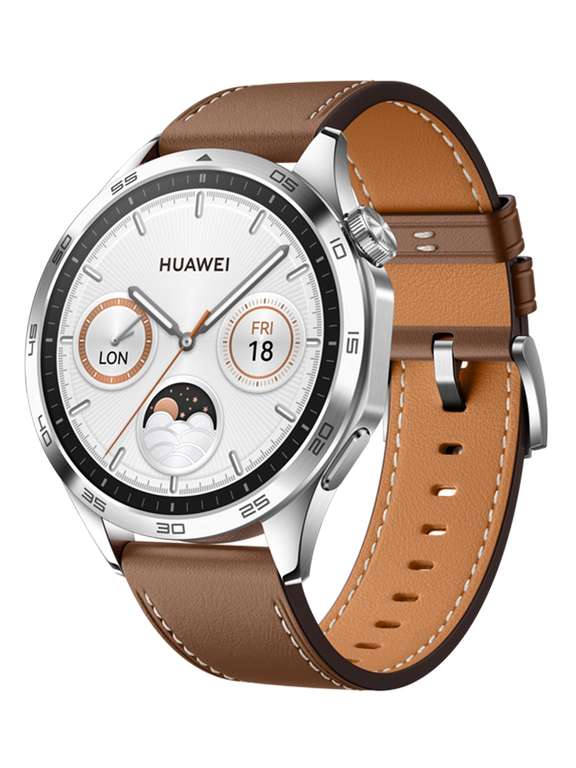 Смарт-часы Huawei Watch GT 4 серебристый/коричневый + возврат до 40% бонусами