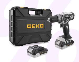 Дрель-шуруповерт Deko DKCD20 Black Edition SET 3 аккумуляторный, в кейсе