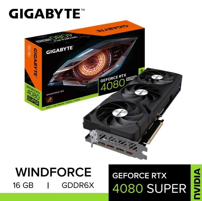 Видеокарта Gigabyte GeForce RTX 4080 SUPER WINDFORCE 16 ГБ (по Ozon карте)