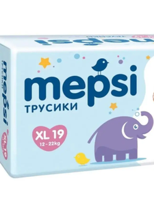 Трусики - подгузники MEPSI, XL (12-22 кг), 19 шт.