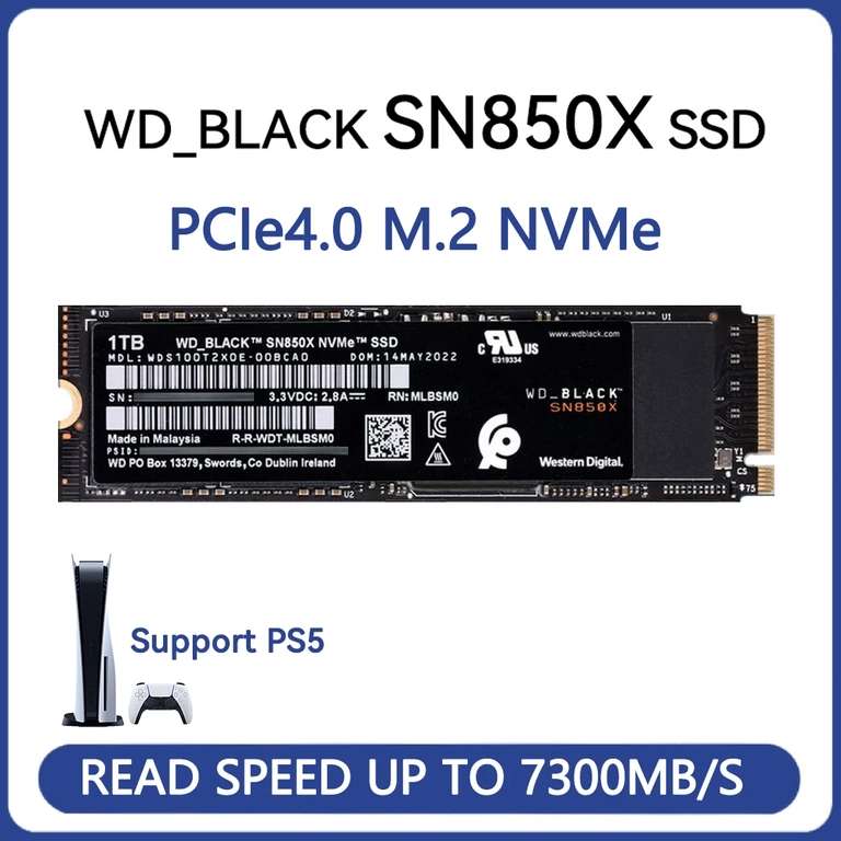 Внутренний SSD-диск WD Western Digital Black SN850X 1 ТБ