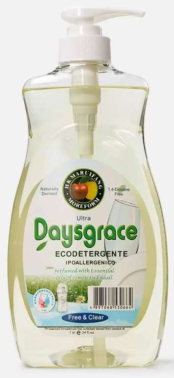 Средство для мытья посуды Daysgrace с ароматом лимона, 1 л (50% возврат бонусами)