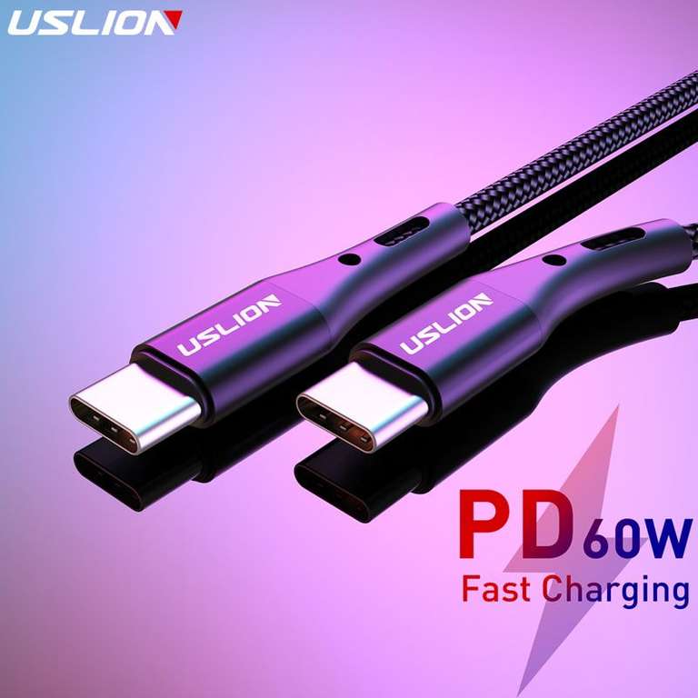 Кабель USB-C - USB-C Islion PD 60W 0.5м 113₽/1м/145₽/2м 154₽/ 3м 222₽