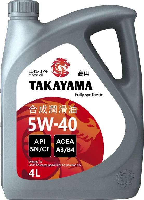 Моторное масло TAKAYAMA ENGINE OIL API SN/CF 5W-40 Синтетическое 4 л.(С OZON картой 1966₽)