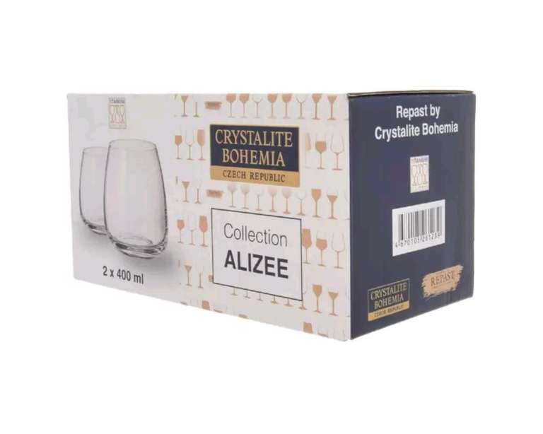 Набор стаканов для виски Crystalite Bohemia Alizee 2 шт 400 мл