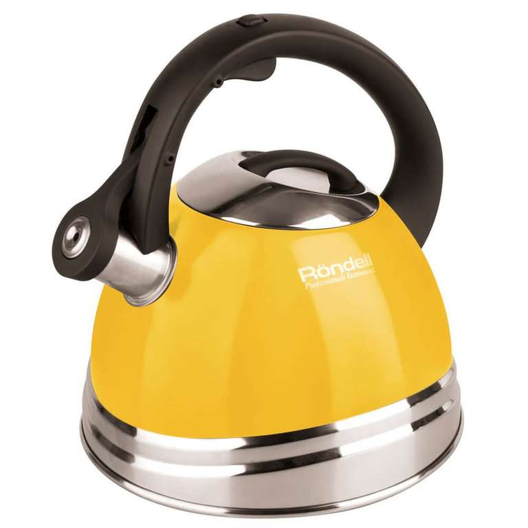 Чайник со свистком Rondell Sole RDS-908, 3 л, желтый