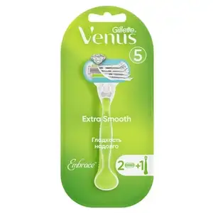 Женский бритвенный станок Gillette Venus Extra Smooth, 2 кассеты, 5 лезвий