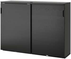 ИКЕА GALANT галант шкаф с раздвижными дверцами 160x120 см ясеневый шпон/черная морилка