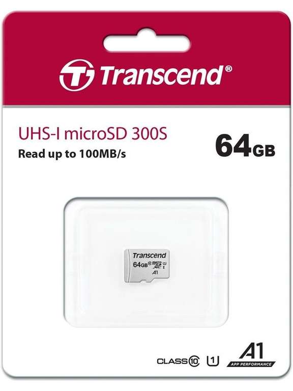 Карта памяти MICRO SDXC 64GB C10 TS64GUSD300S TRANSCEND