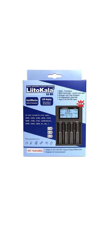 LiitoKala Lii-M4 18650 Зарядное устройство ЖК-дисплей (цена по ozon-карте, из-за рубежа)