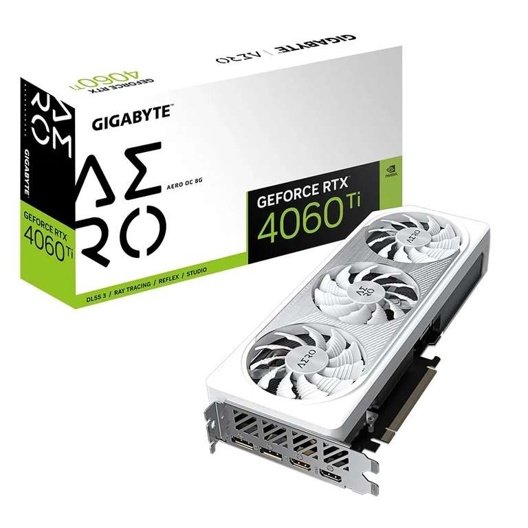 Видеокарта Gigabyte GeForce RTX 4060 Ti AERO OC 8 ГБ (GV-N406TAERO OC-8GD) (цена с ozon картой)