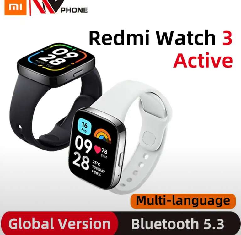 Часы Xiaomi Redmi Watch 3 active, серые, глобальная версия