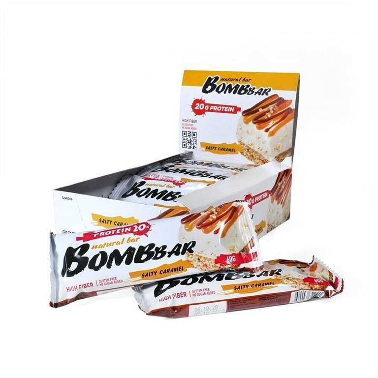 Протеиновый батончик Bombbar без сахара, Датский бисквит 12 шт (возм. не у всех)