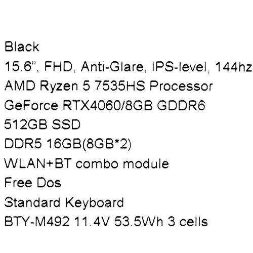 Ноутбук MSI Bravo 15.6" Full HD IPS AMD Ryzen 5 7535HS 16+512 ГБ GeForce RTX 4060