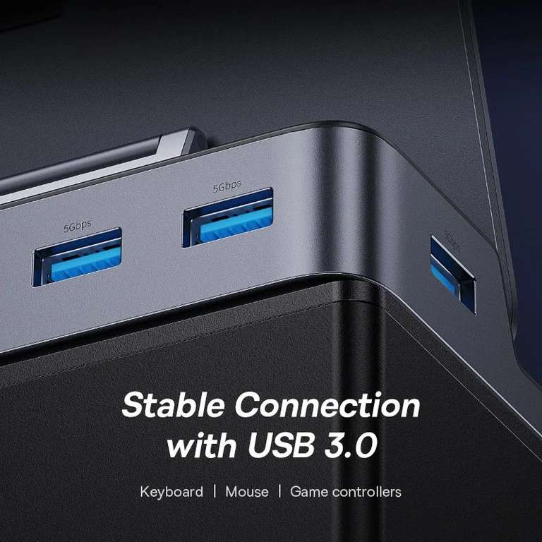 Док-станция Baseus USB C для Steam Deck Nintendo Switch Type C на 4K @ 60Hz DP HDMI-совместимая с Gigabit Ethernet USB 3,0 Hub