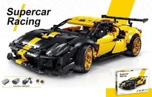 Конструктор JIESTAR Supercar Racing Машинка гоночная желтая, 1785 деталей