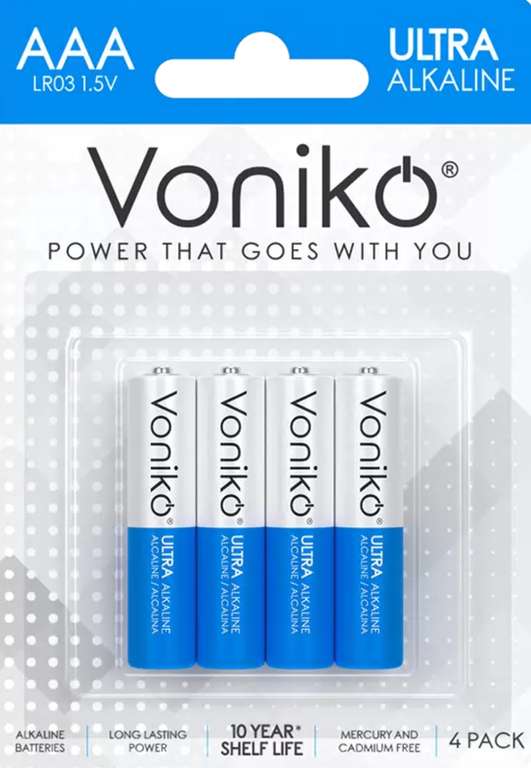 Батарейки Voniko Ultra Alkaline, AAA, 4 шт